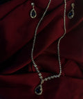 Navy Blue Crystal Necklace & Earrings Set