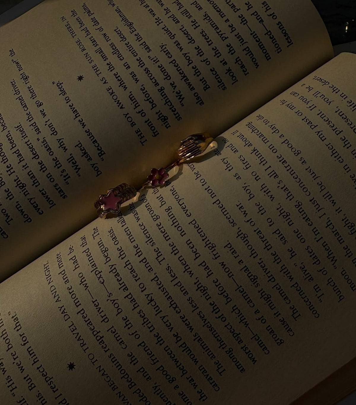 Elegant Gold & Pink Floral Ring